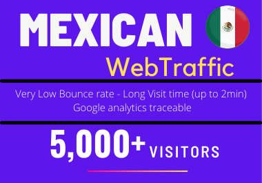 5000+ Mexico TARGETED low bounce and long visit Human...