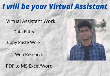 I will be your perfect virtual assistant for any kind...