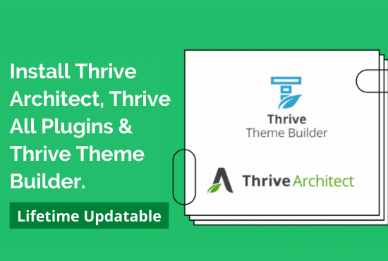 Install thrive architect, thrive plugins, thrive th...