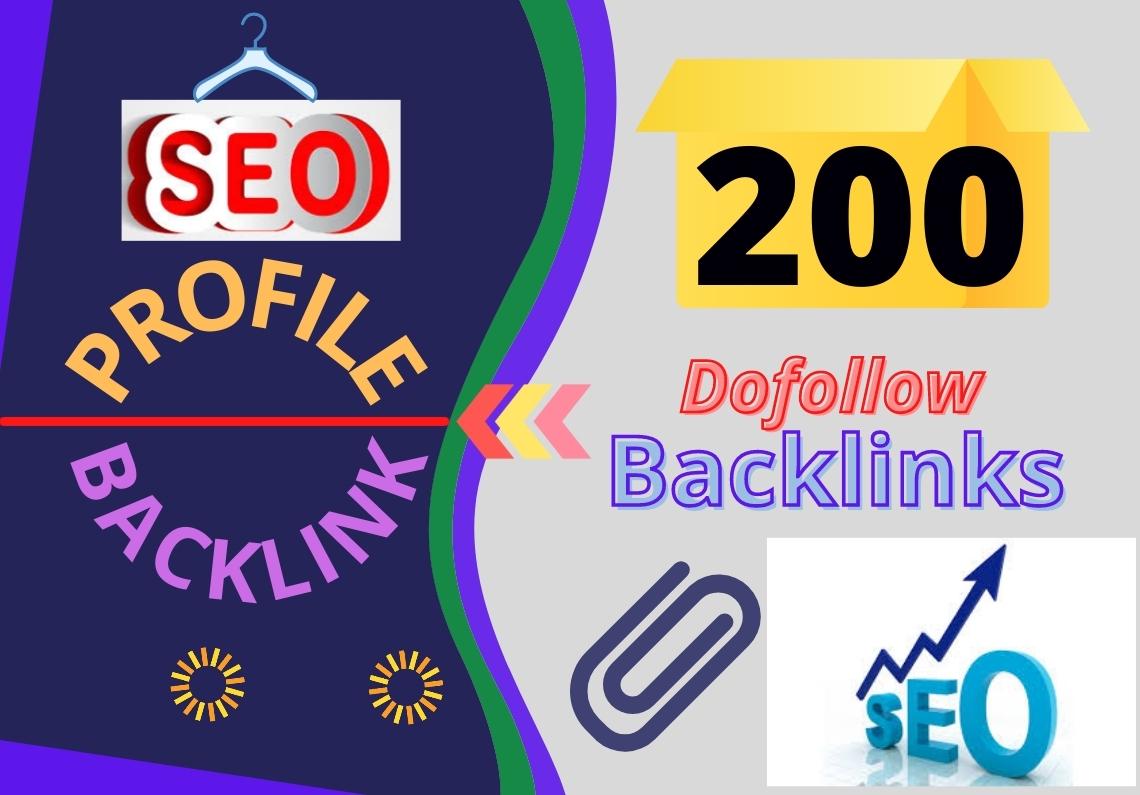 200 Do-Follow Profile Backlinks HQ DA 70+ Manually Cr...
