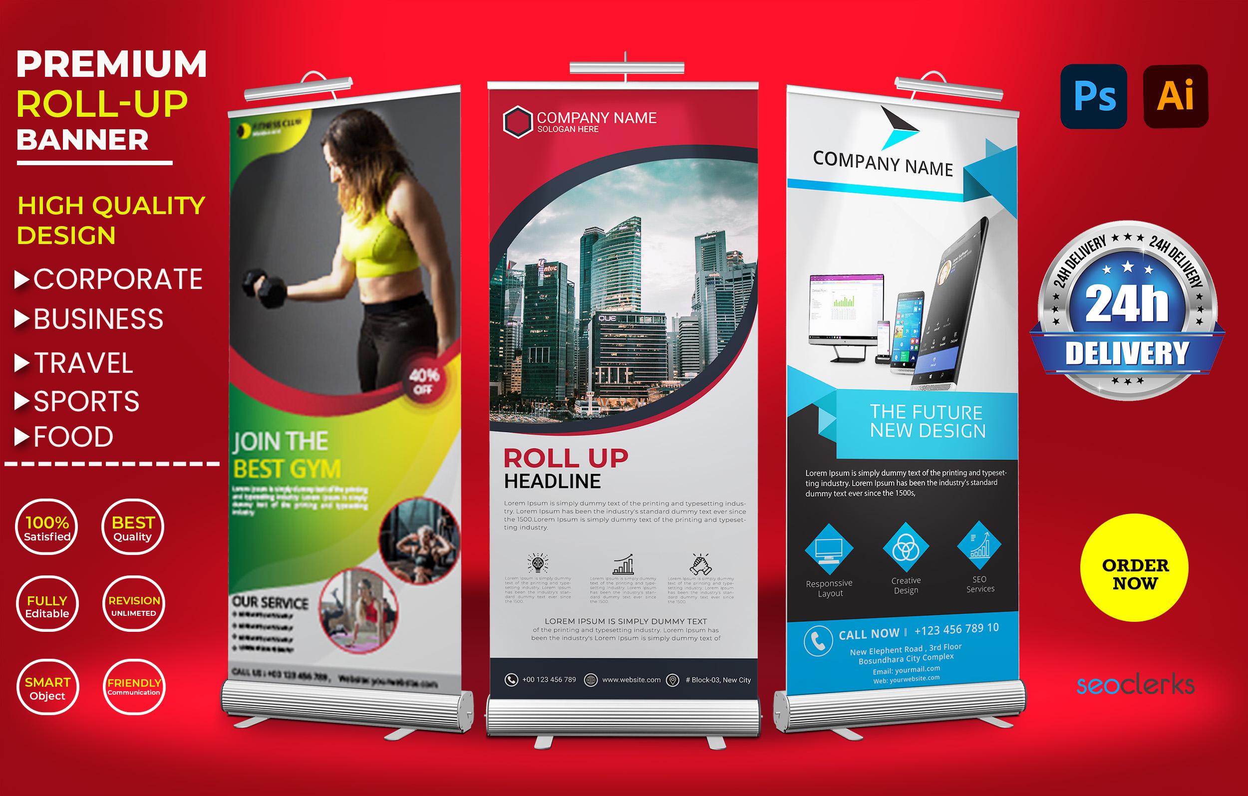 I will design premium roll up banner for business, c...