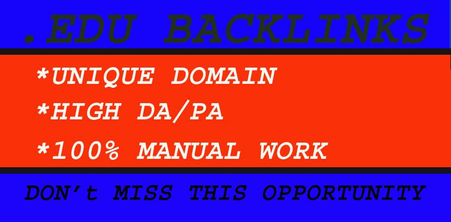 I will do 10+ Edu Gov High DA SEO Backlinks Link buil...