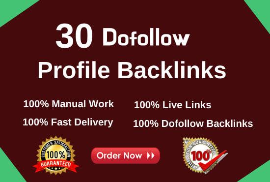 I will do 30 HQ dofollow SEO profile backlinks for li...