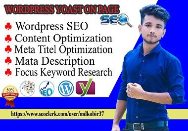 do expert WordPress yoast seo on page optimization to...