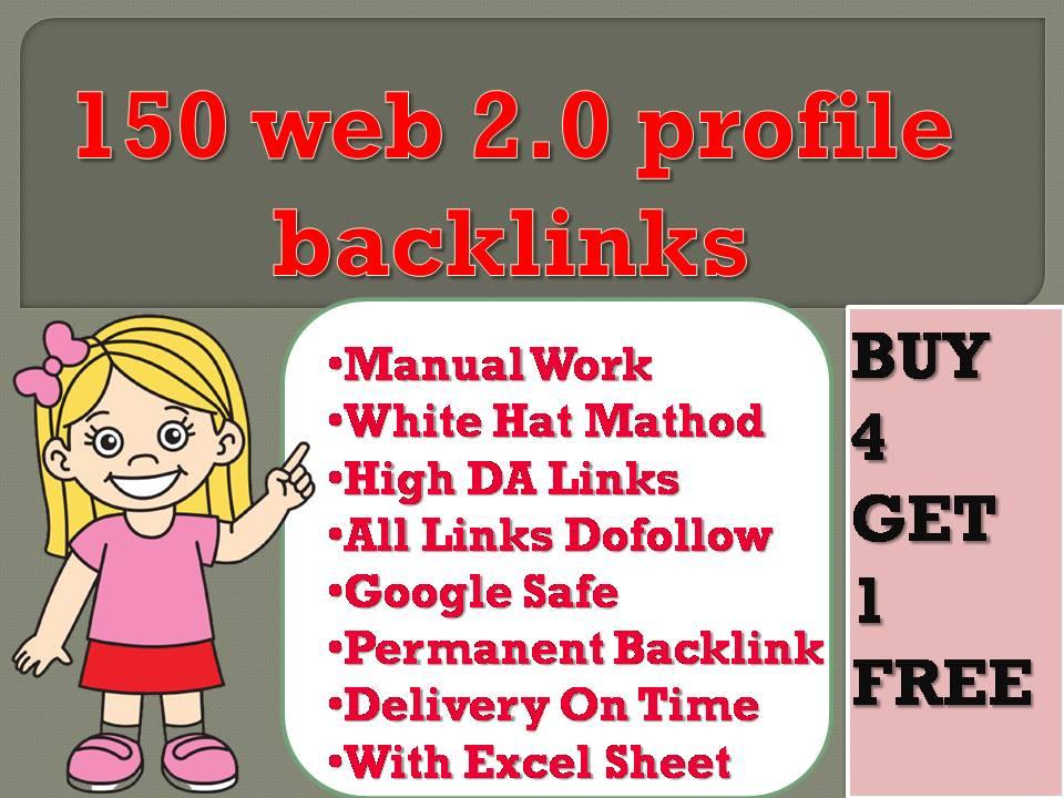 I will create over 150 web 2.0 profile backlinks on h...