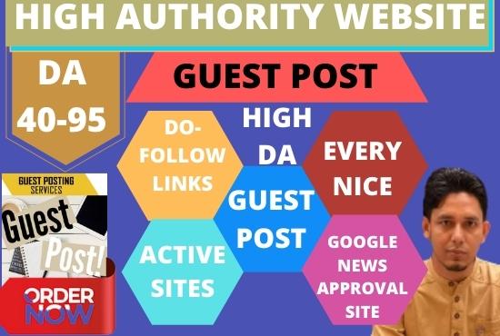 publish guest post high DA up to 95 with Dofollow Per...