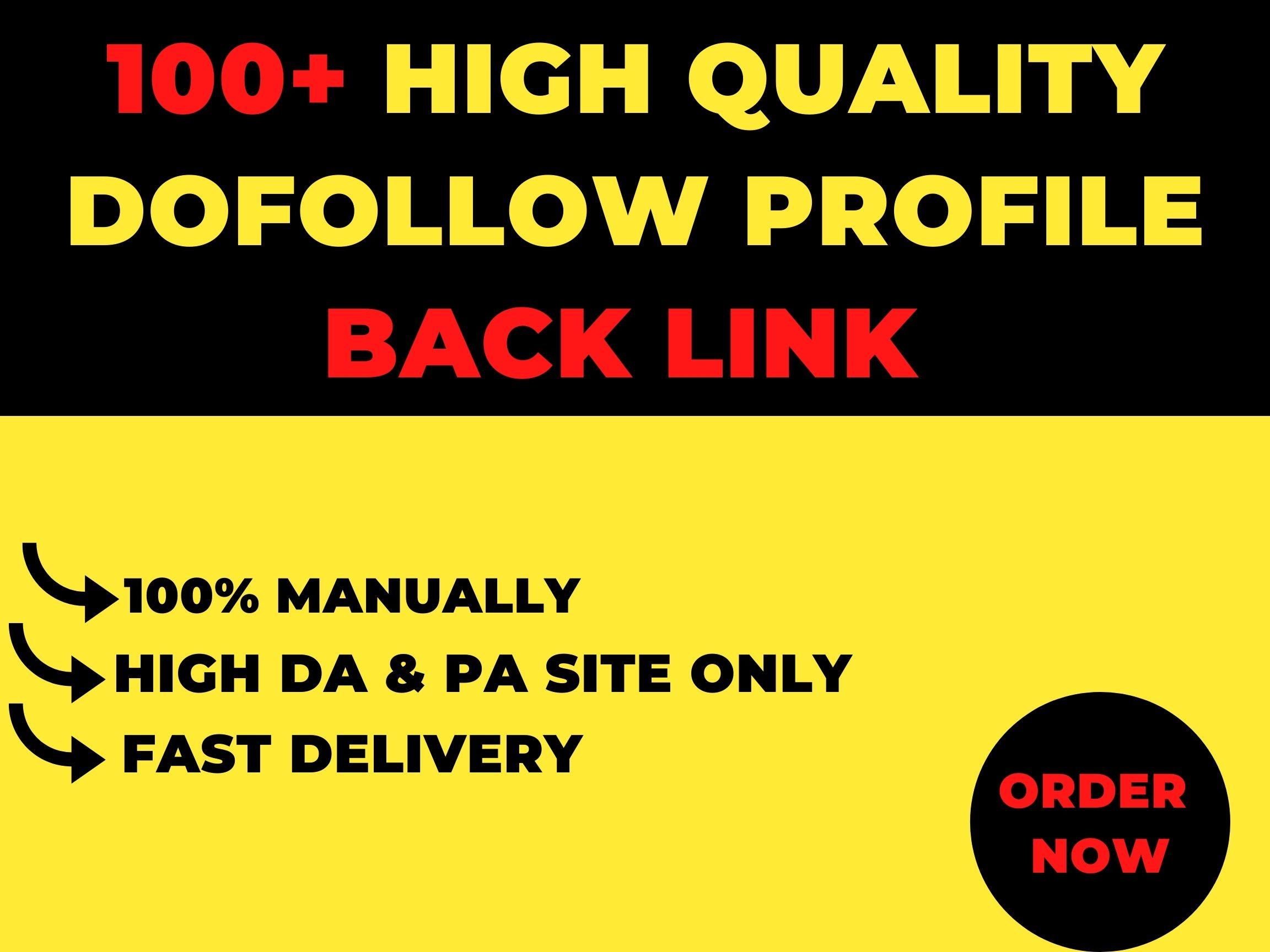 I will create 100+High Quality Dofollow Profile Backl...