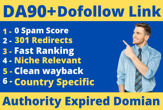 I will find expired domain with dofollow link from da...