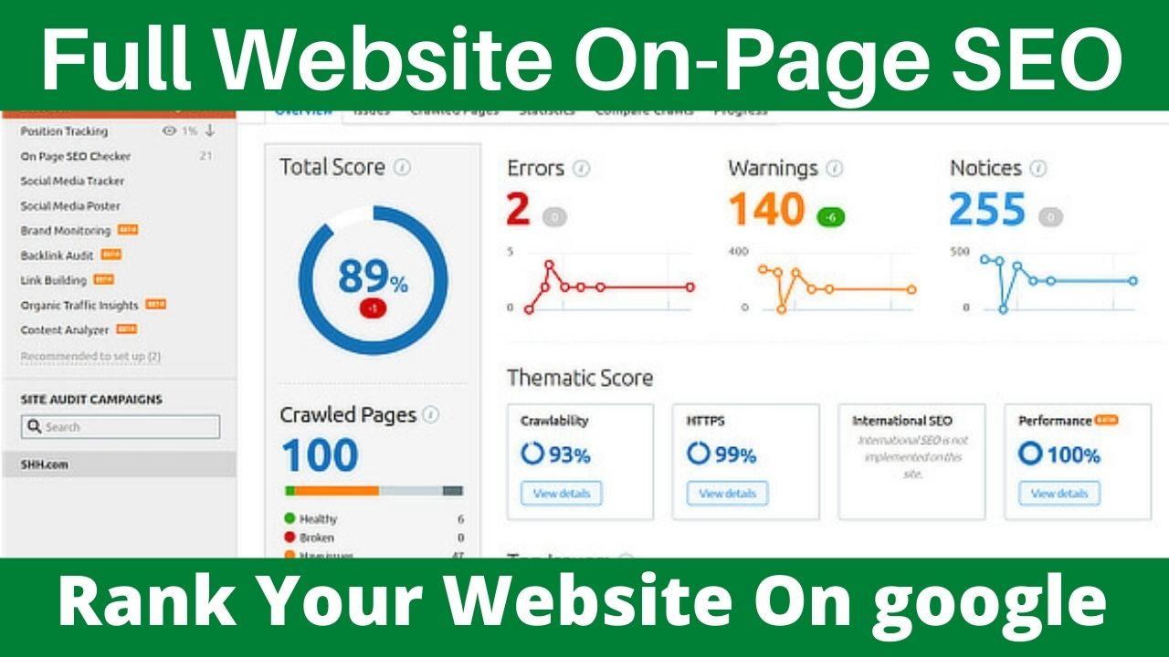 Rank Your Website On google 1st page With On Page SEO...