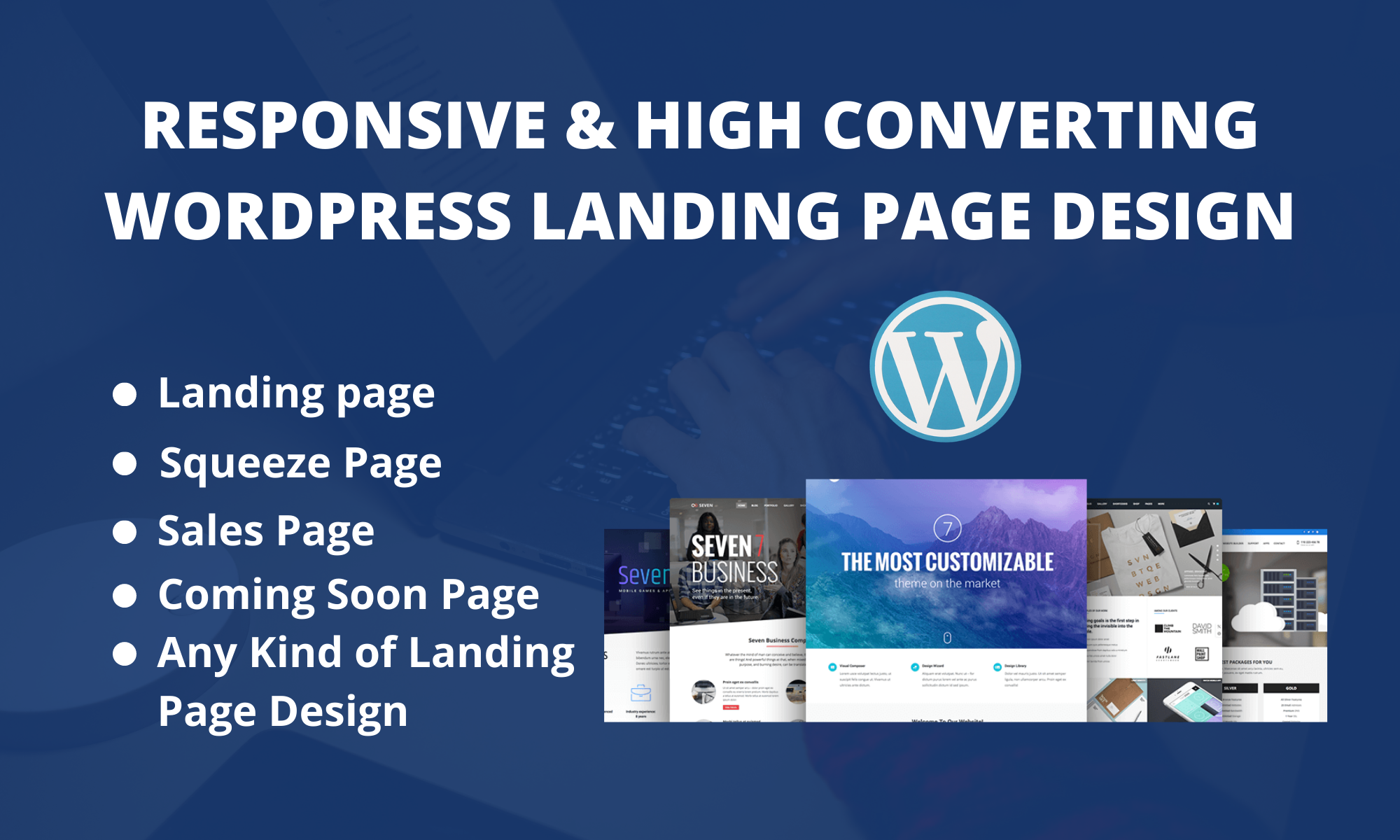 I will create a responsive WordPress landing page des...