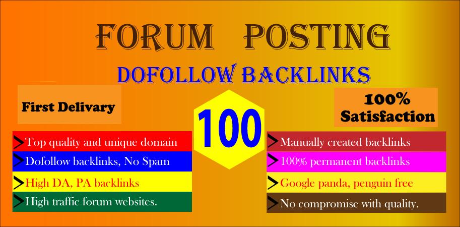 I Will Provide 50 Forum Posting On High DA PA sites F...