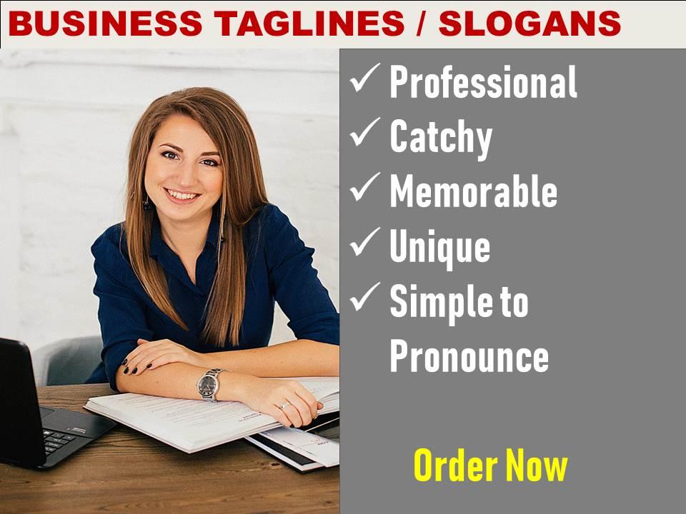 I will write 50 Catchy Slogans or Taglines for your b...