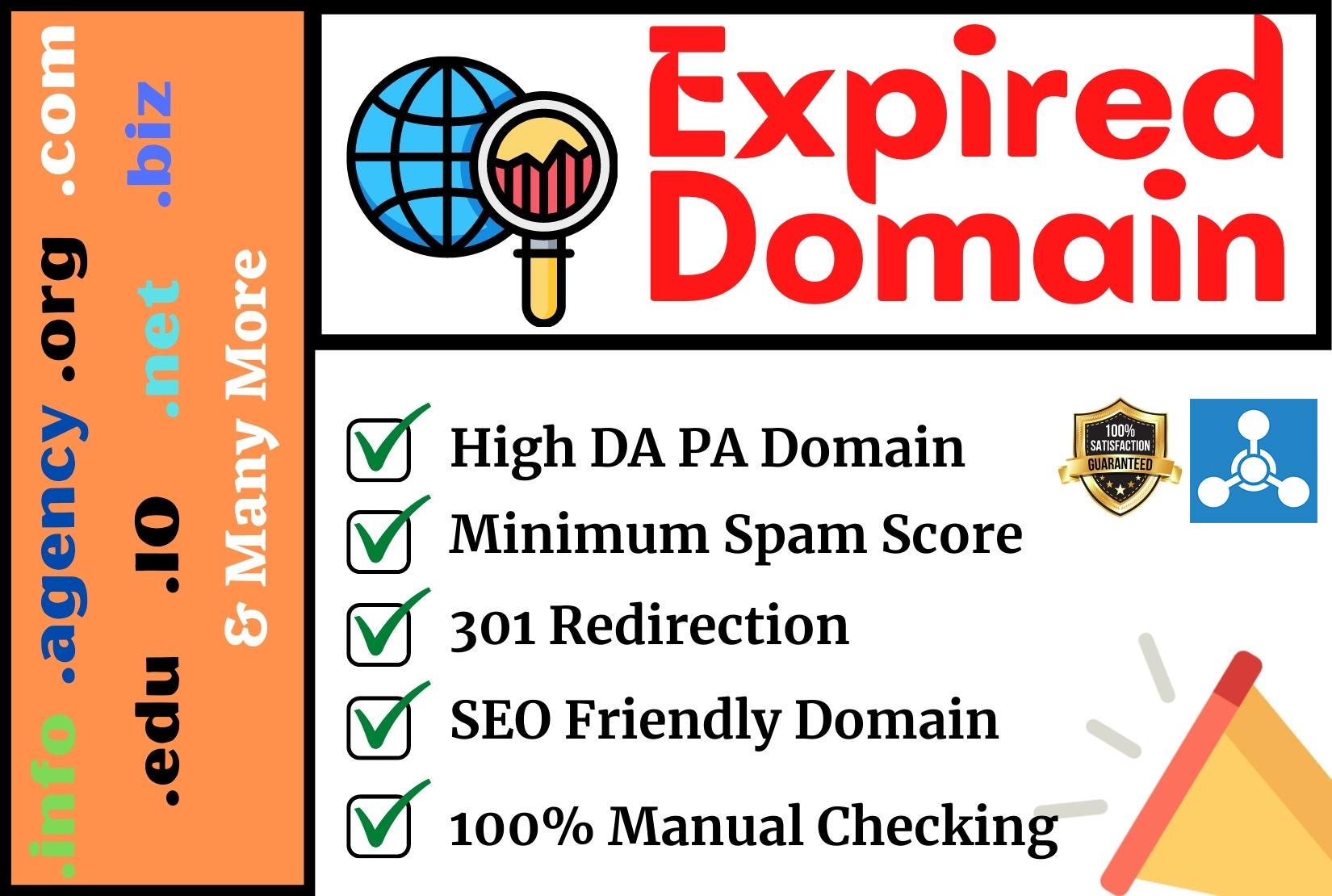 I will find high authority expired domain with 301 re...