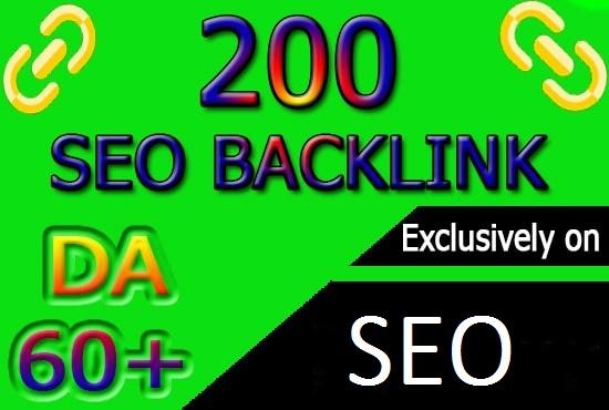 I will do 200 high pr authority SEO backlinks, link b...