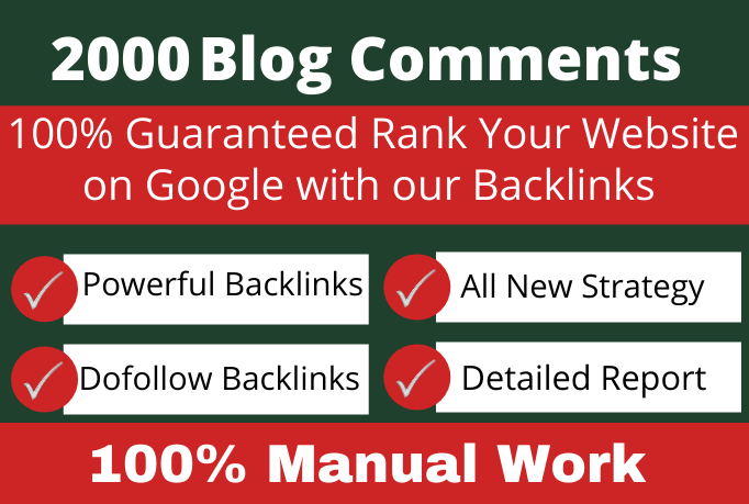 I will do 2000 high quality dofollow blog comments ba...
