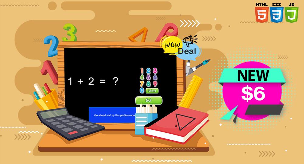 Simple Kids Math Game Kids Games - Add Game HTML5/CSS...