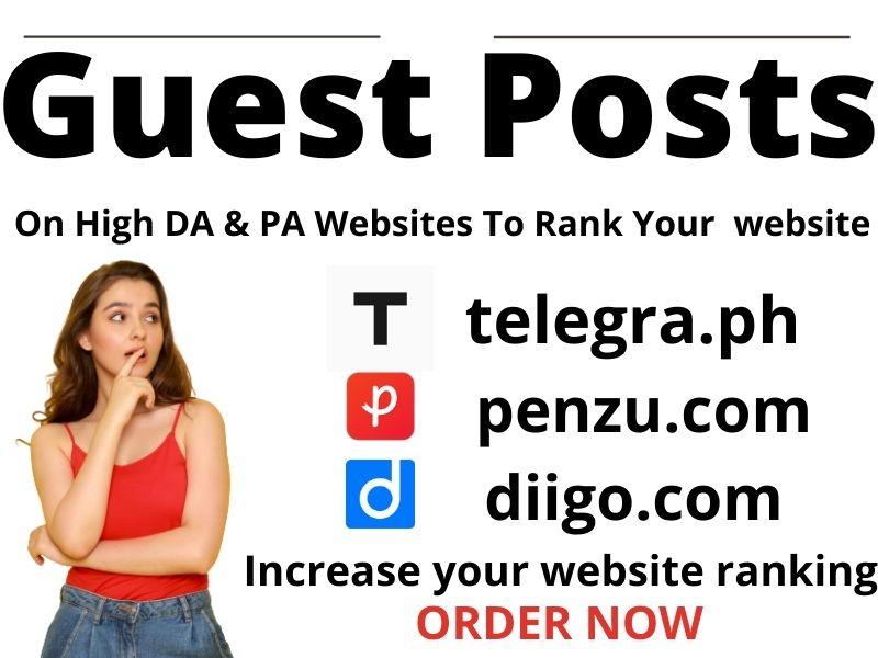 Write & Publish 3 niche related guest post 80+ un...