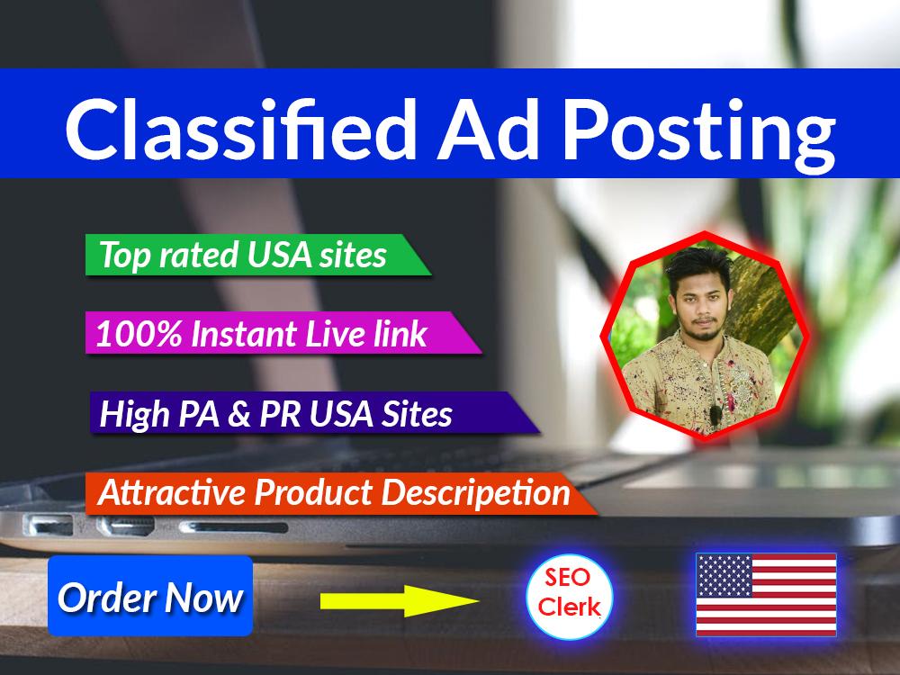 You will get Classified ads posting in USA top rated ...