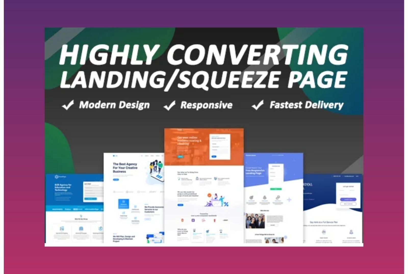 I will build custom WordPress landing page that conve...