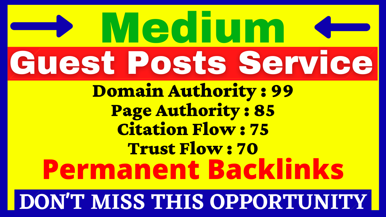 Write And Publish A Guest Post On Medium DA 99 PA 85 ...