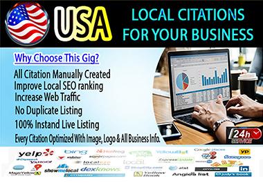 I will do top 50 live USA local citations and directo...
