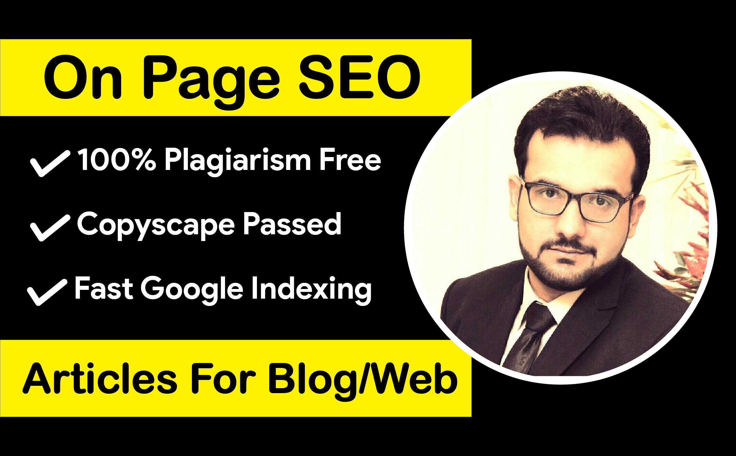 I Will Write On-Page SE Optimized Article for Your Bl...