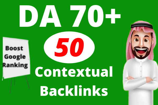 Create 50 DA 70+ Contextual and Profile Backlinks SEO...