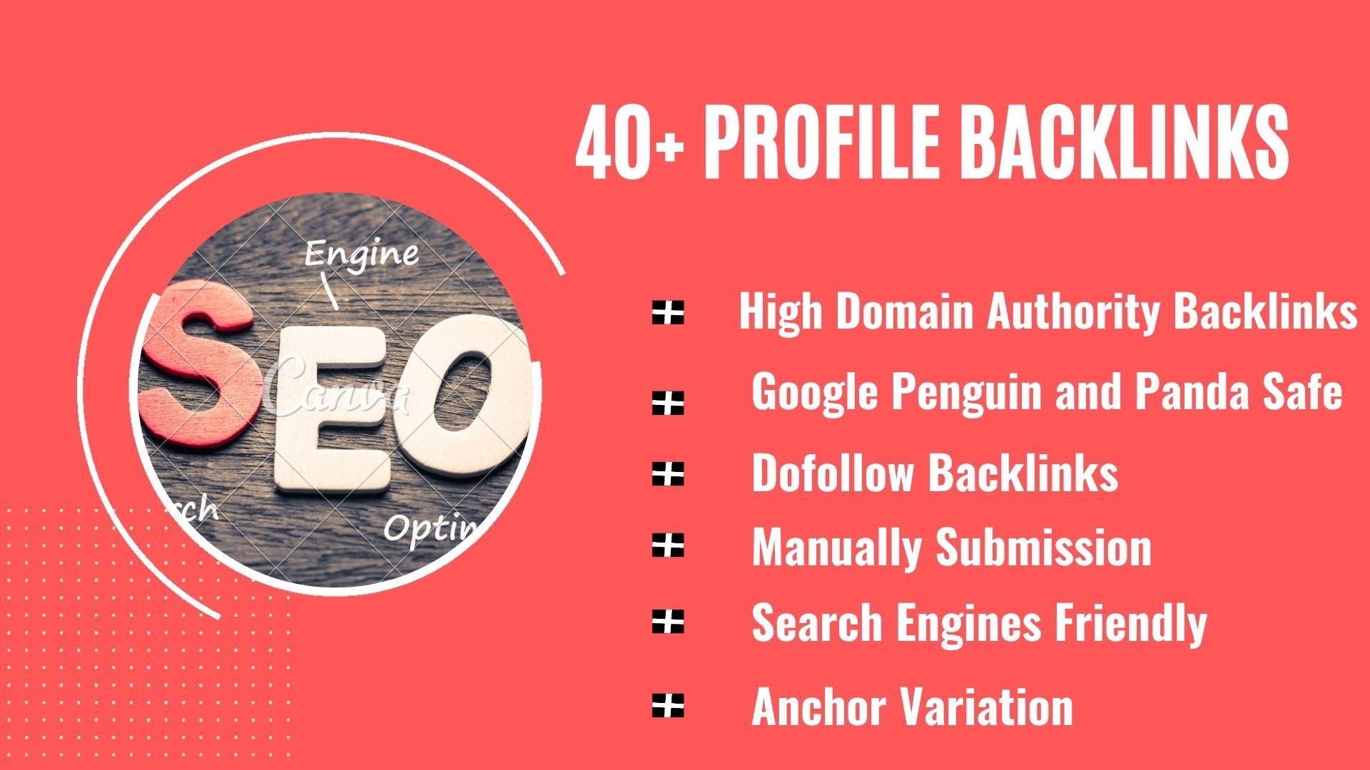 I will do SEO friendly 40 High Authority Profile Back...