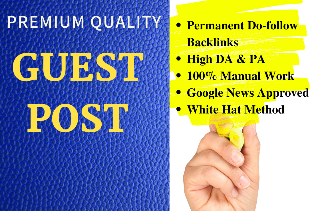 I will do SEO backlinks through High DA guest posts h...