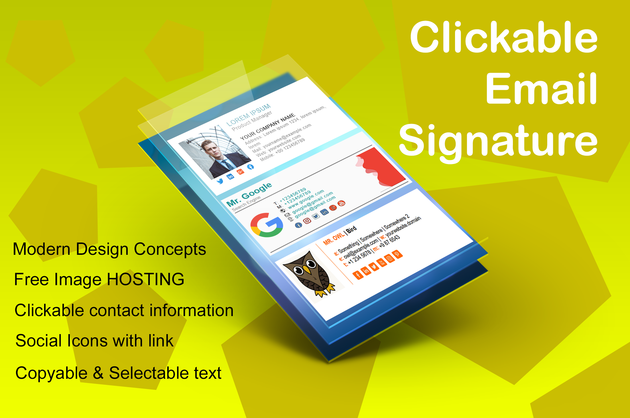 I will create clickable professional HTML email signa...