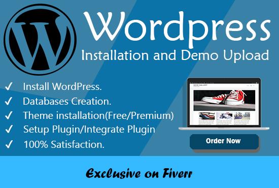 I will install wordpress and theme with demo import