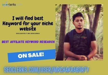 I will find 30 best keyword on your niche to rank fas...