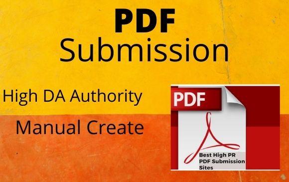 I will create 20 PDF submission manually High DA manu...