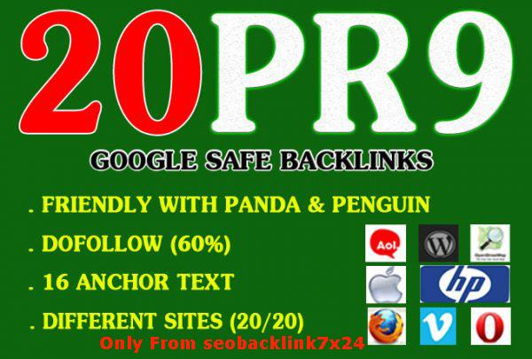 I will build Manually 20+ Excellent PR9 Backliinks 80...