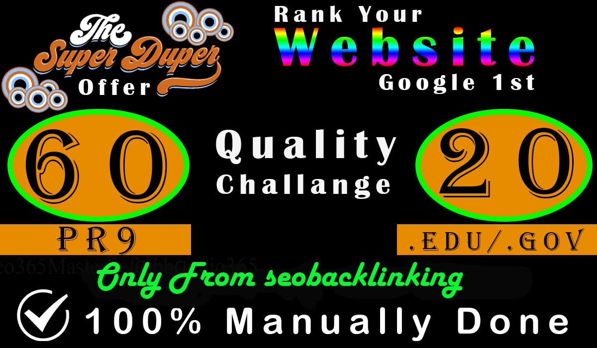 Manually Create 80 Backlinks which include 60 PR9+20 ...