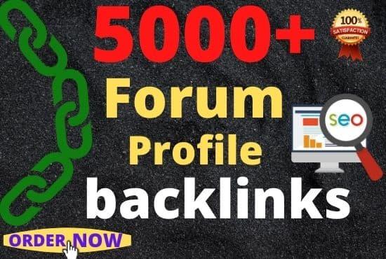 provide 5000 forum and profile dofollow backlinks sup...