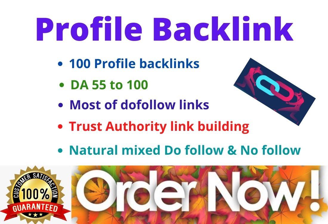 I will do 100 high da profile backlinks manually for ...