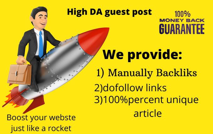 I will publish high da guest post with dofolllow back...