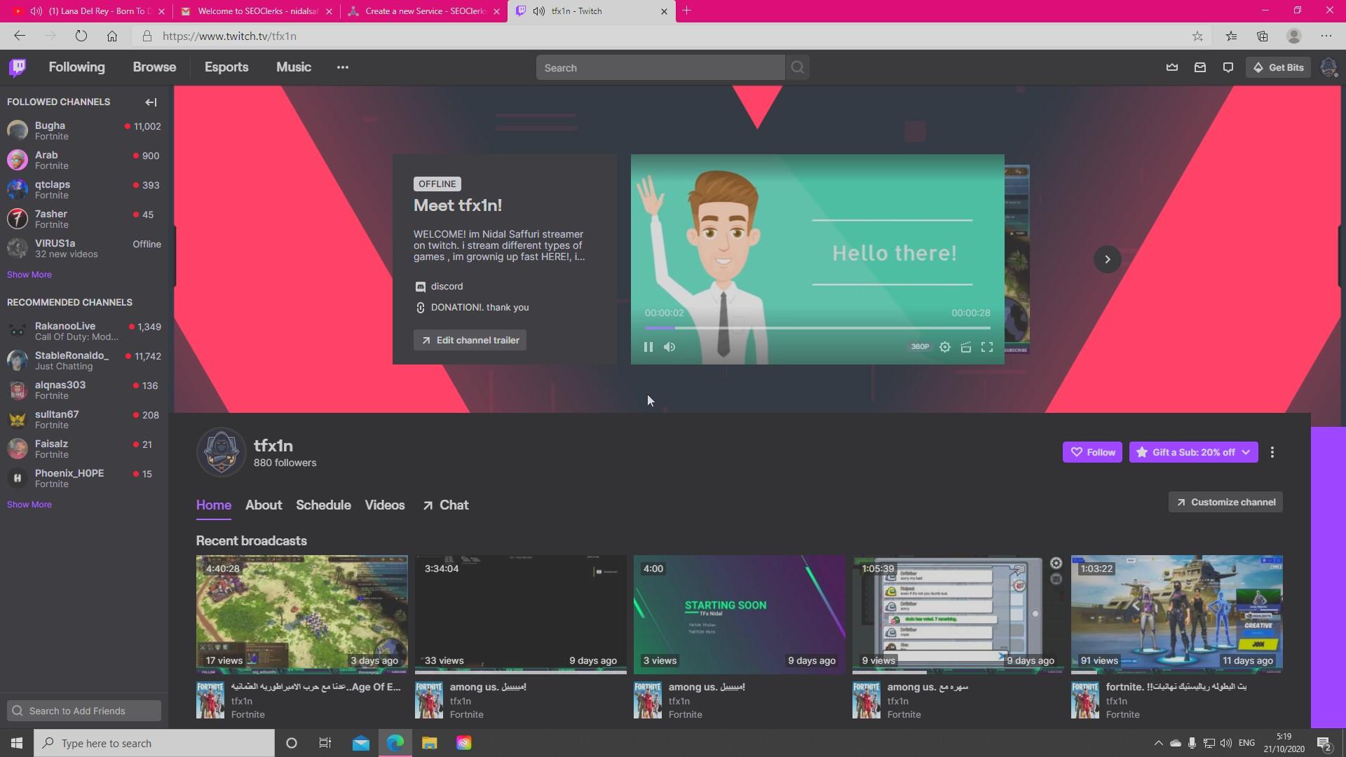 Anime character video for INTRO