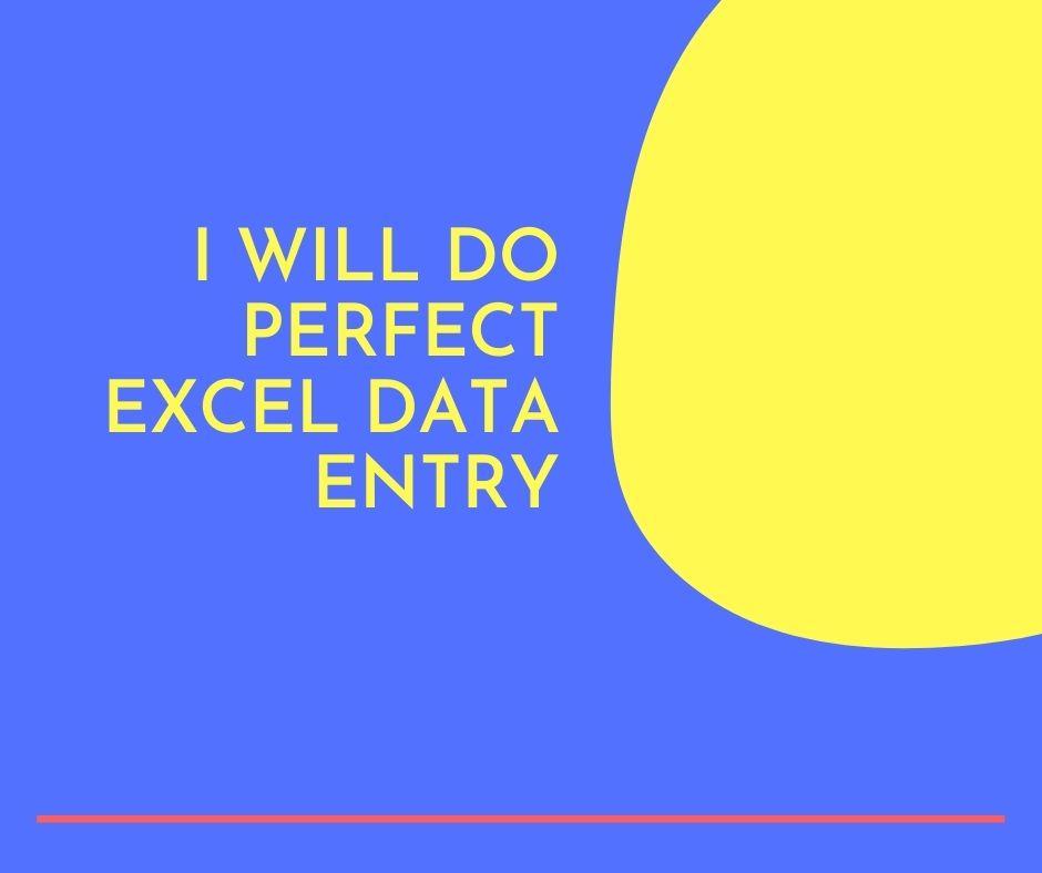 I will do Perfect Excel Data Entry
