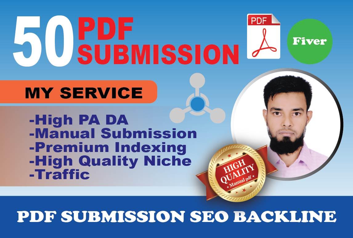 I will do Submit PDF submission To 50 High Authority ...