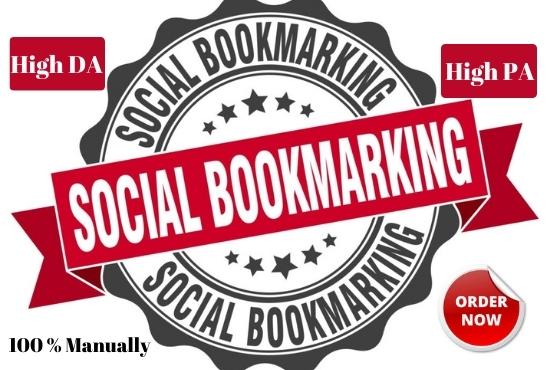 Provide 20 social bookmarking submission on high auth...