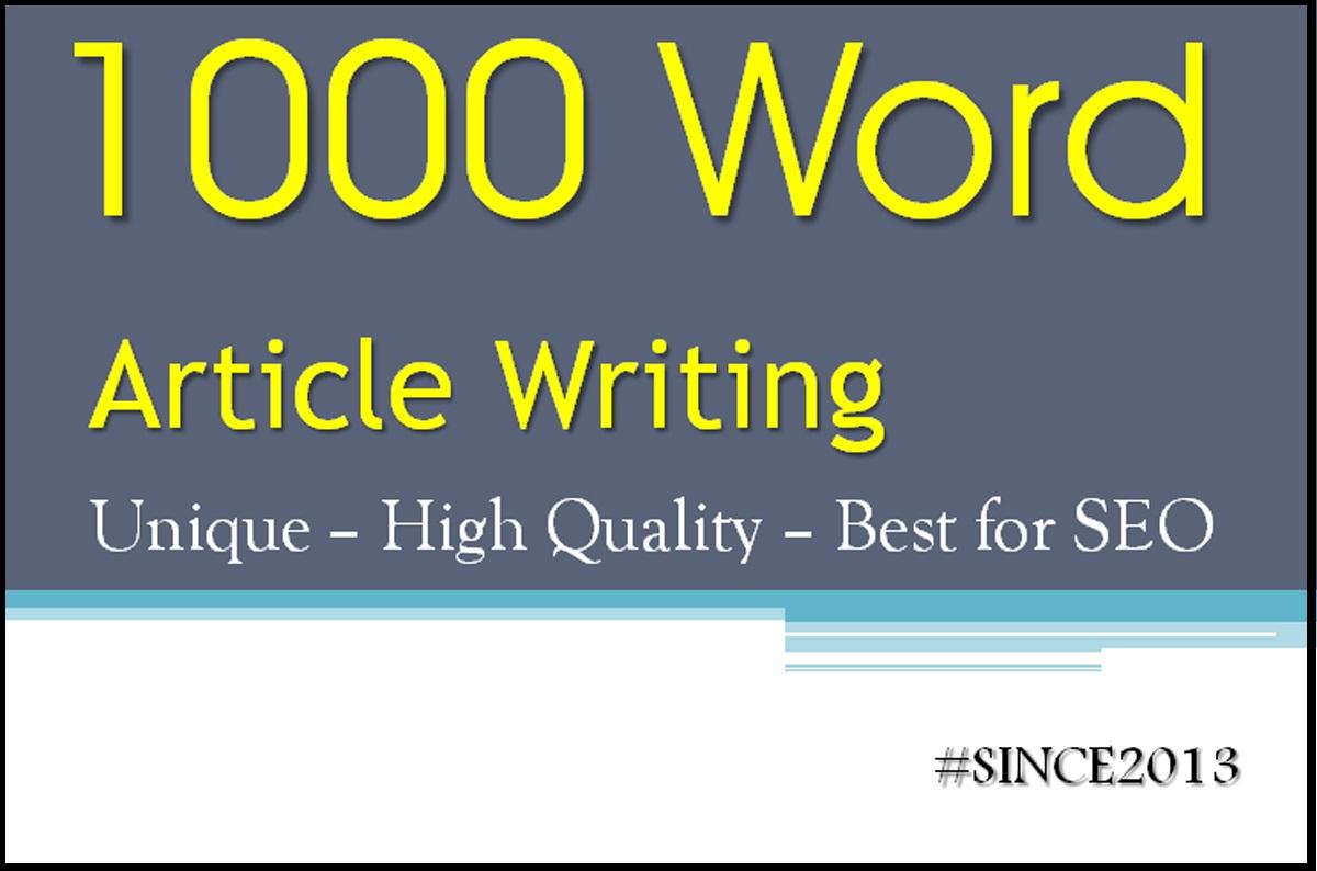 I will compose 1000 words blog or SEO article Deliver...