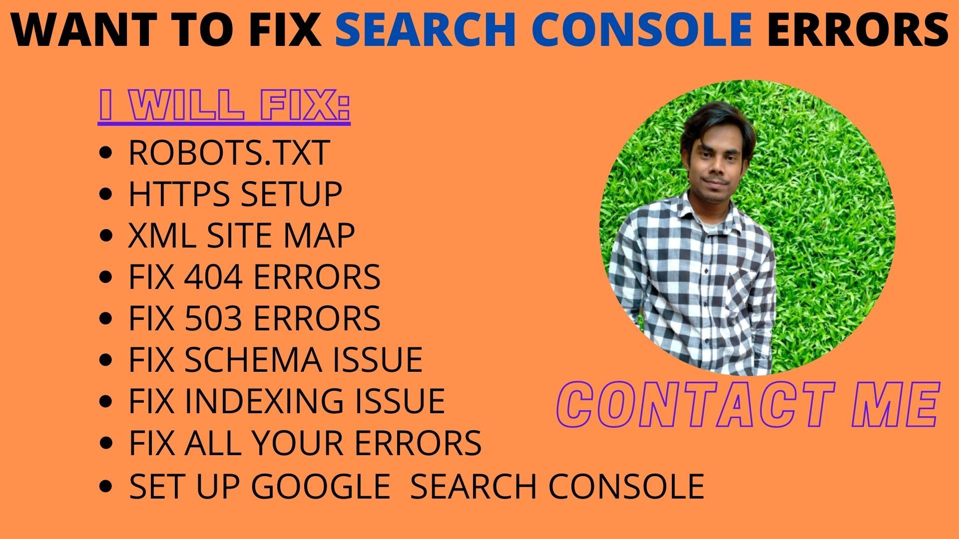 I will fix index coverage errors in Google search con...