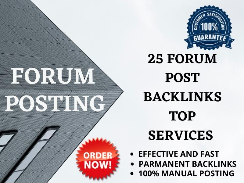 I can create 25 high quality forum posting backlinks