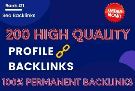 Manually Created 200 High Authority SEO Profile Backl...