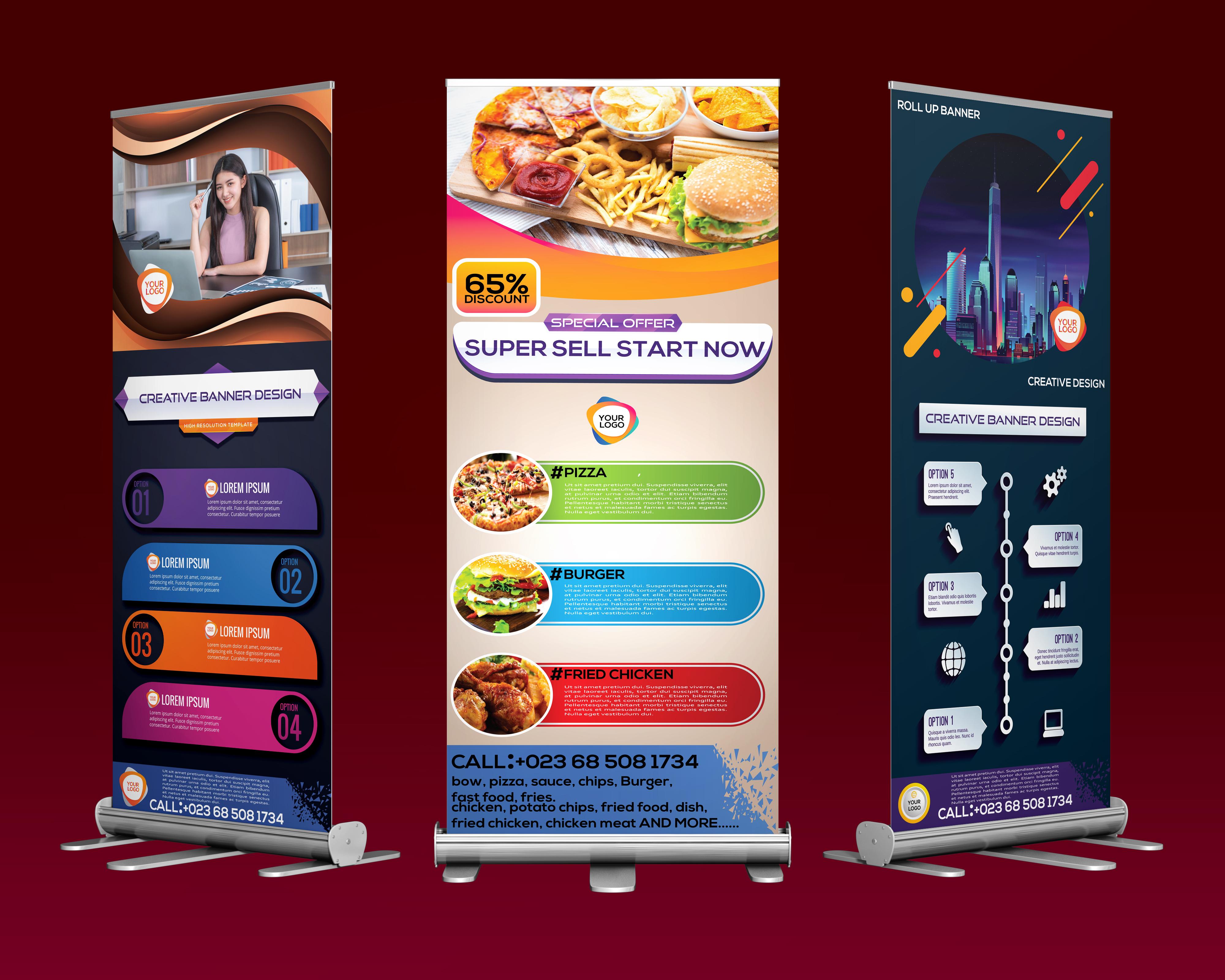 I will do unique and creative roll up banner