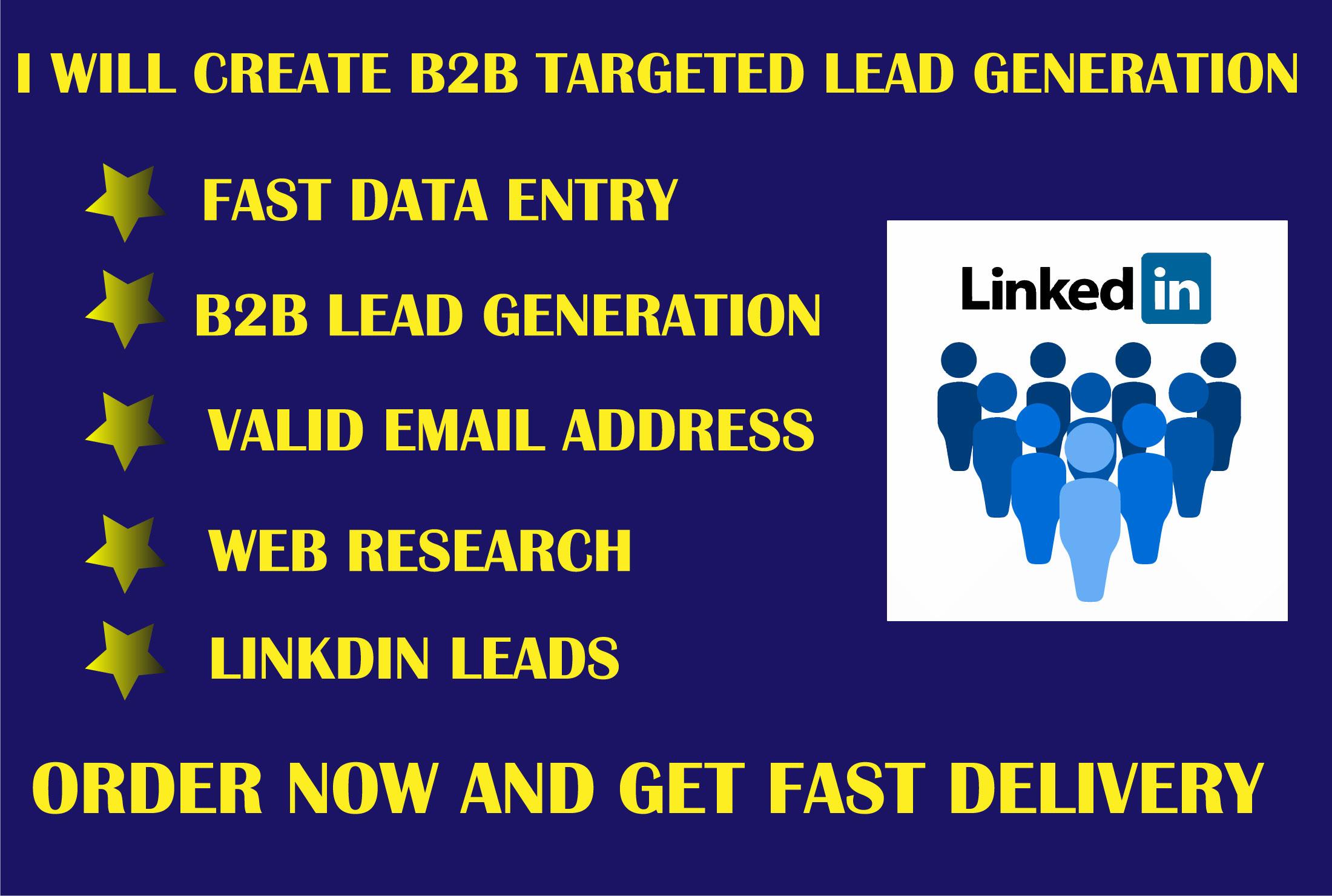 I will create b2b lead generation and build email lis...