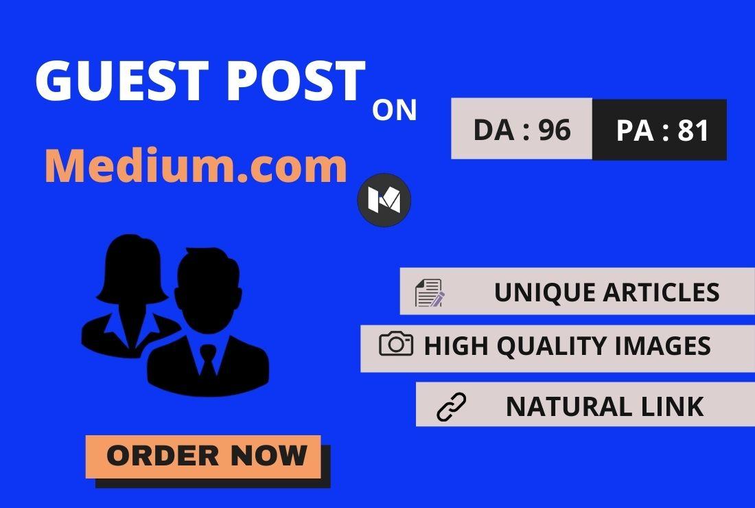 I will write content and publish guest post on Medium...
