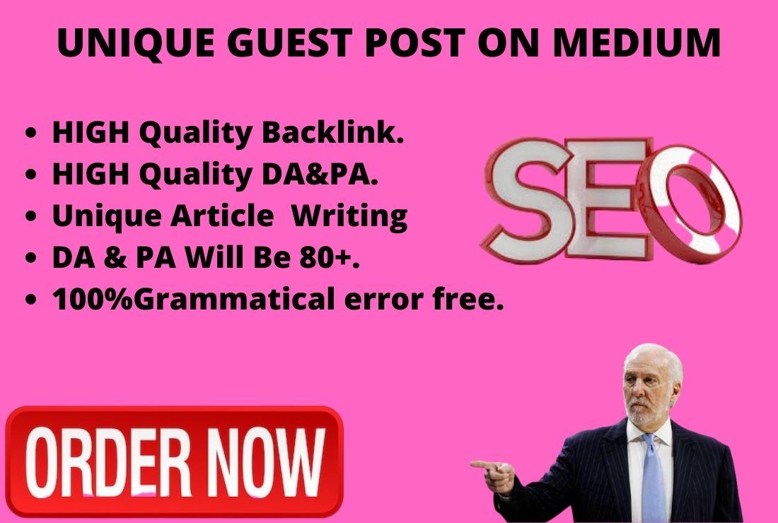 I will write and publish unique content guest post on...